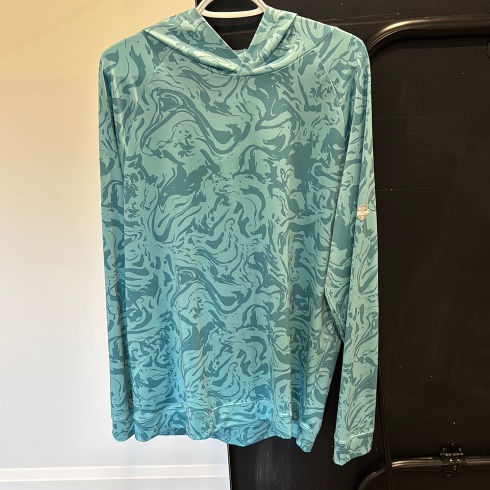 Men's Blue Patterned Hoodie Sweater